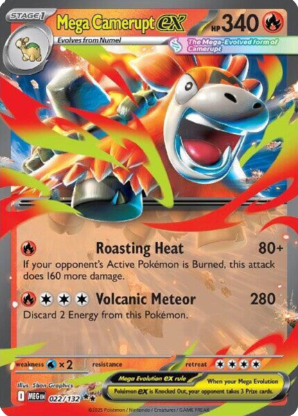 Mega Camerupt ex - 022/132 (M/NM)
